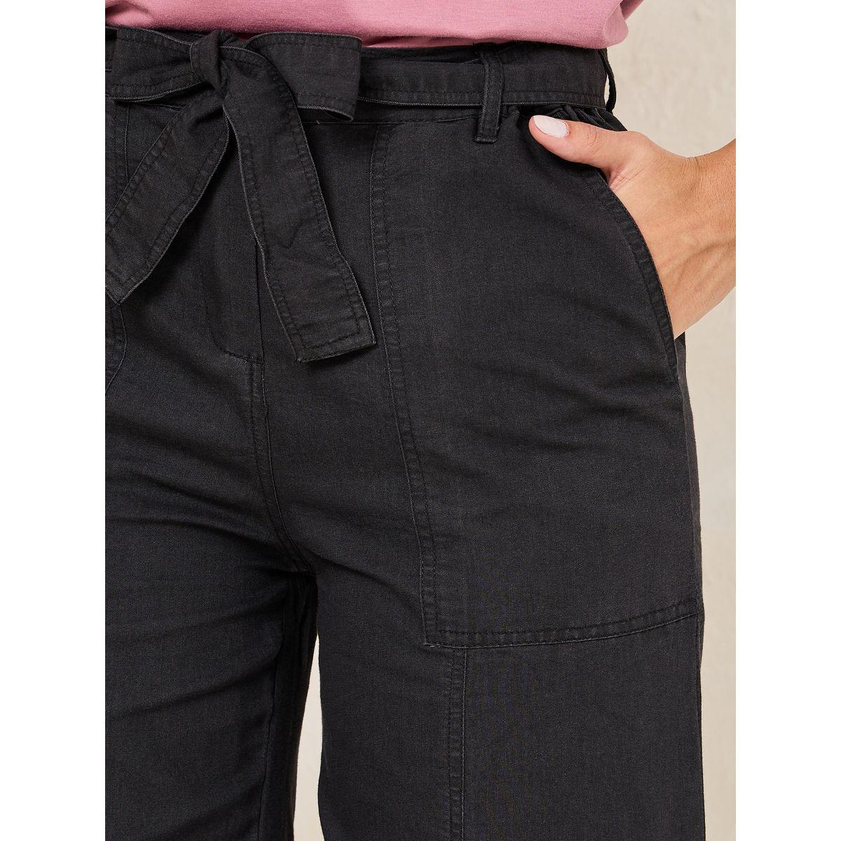 جينز قصير بقصة مريحة ورباط خصر-women-clothing-bottoms-jeans-image-3