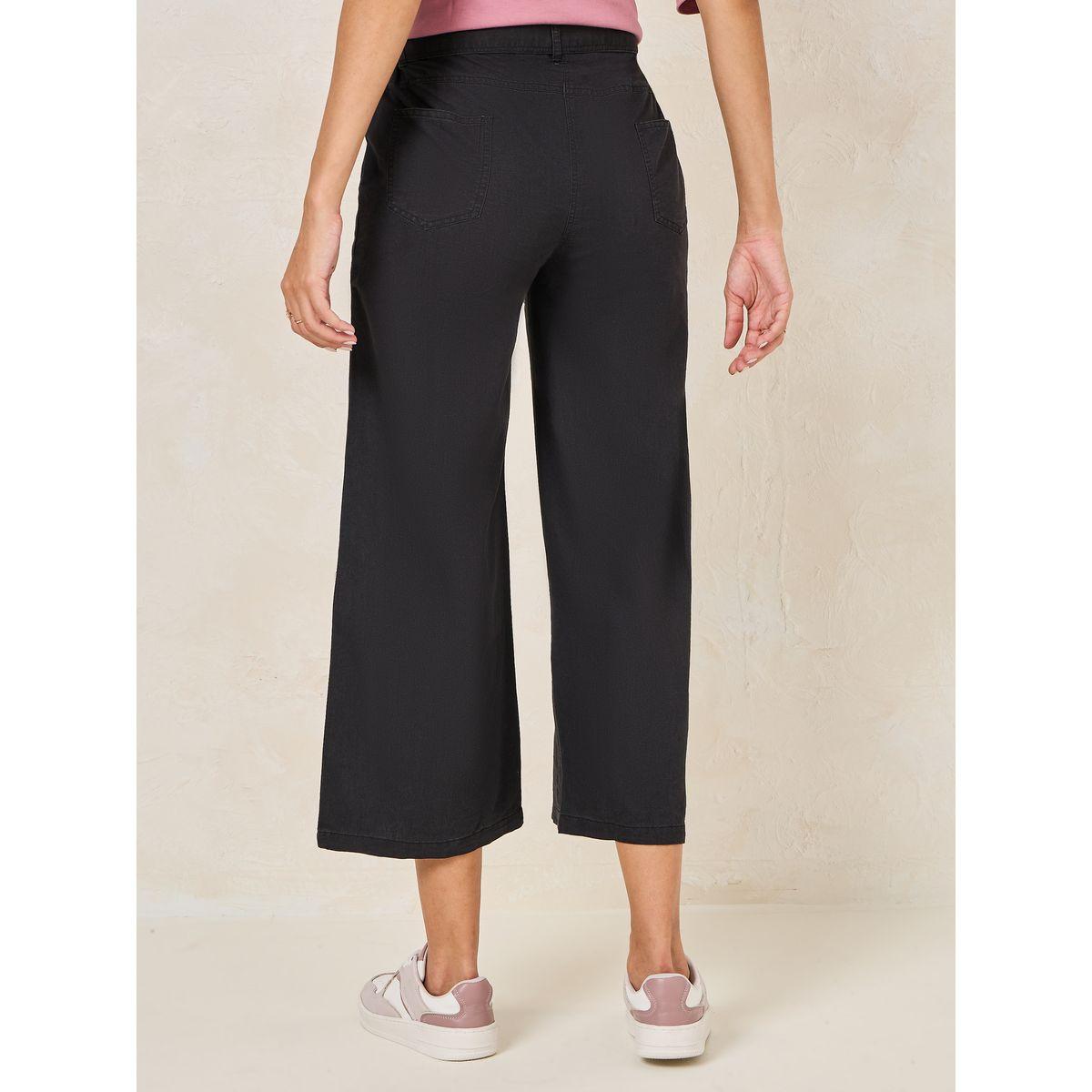 جينز قصير بقصة مريحة ورباط خصر-women-clothing-bottoms-jeans-image-4