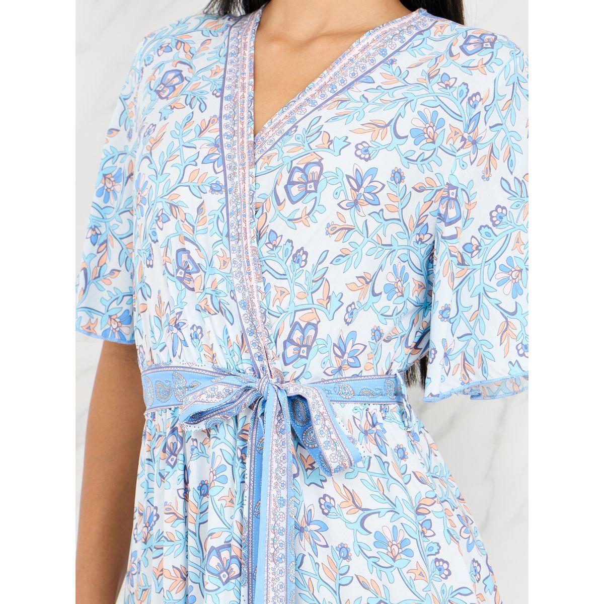فستان طويل مطبع بزهور مع اربطة-women-clothing-dresses-image-3