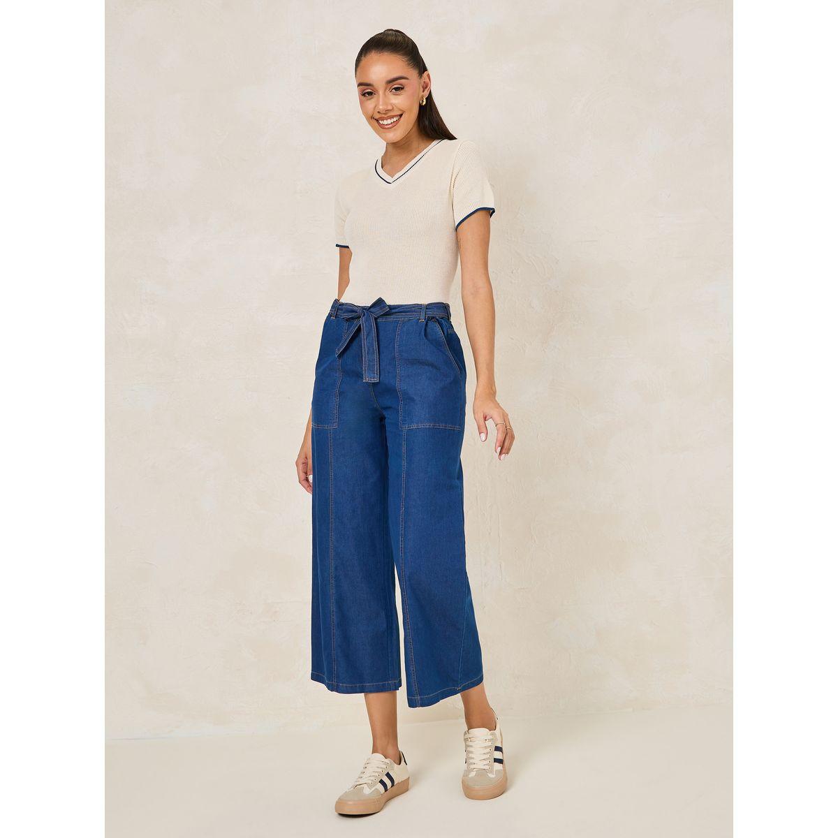 Styli Self Tie Belt Relaxed Fit Cropped Jeans-women-clothing-bottoms-jeans-image-2