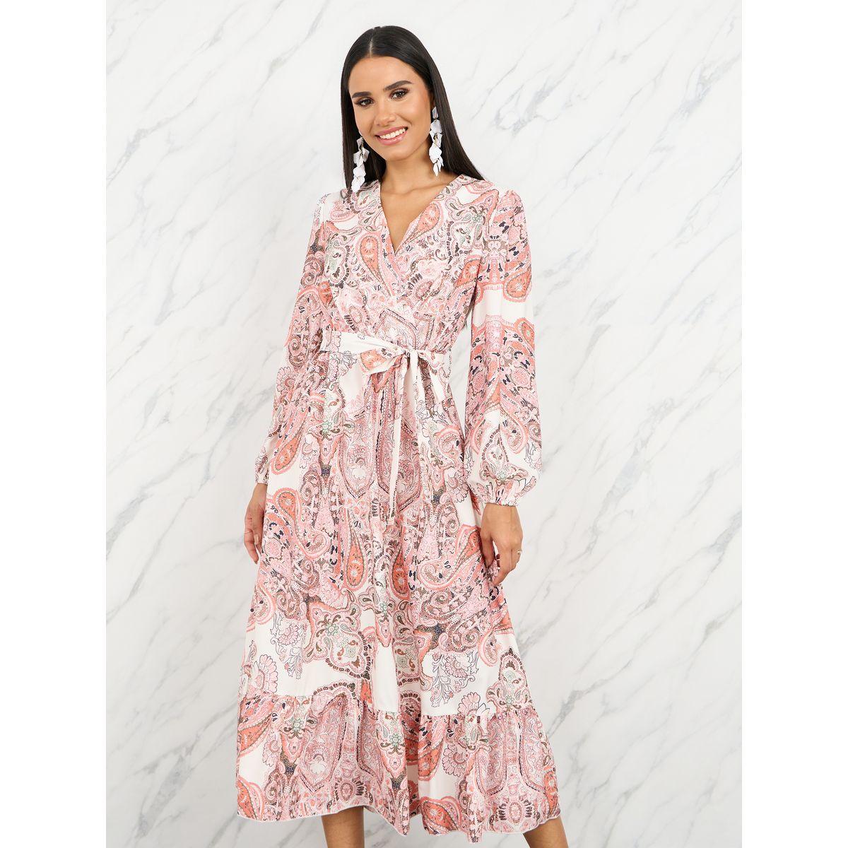 فستان طويل بطبعات صغيرة واربطة-women-clothing-dresses-image-2