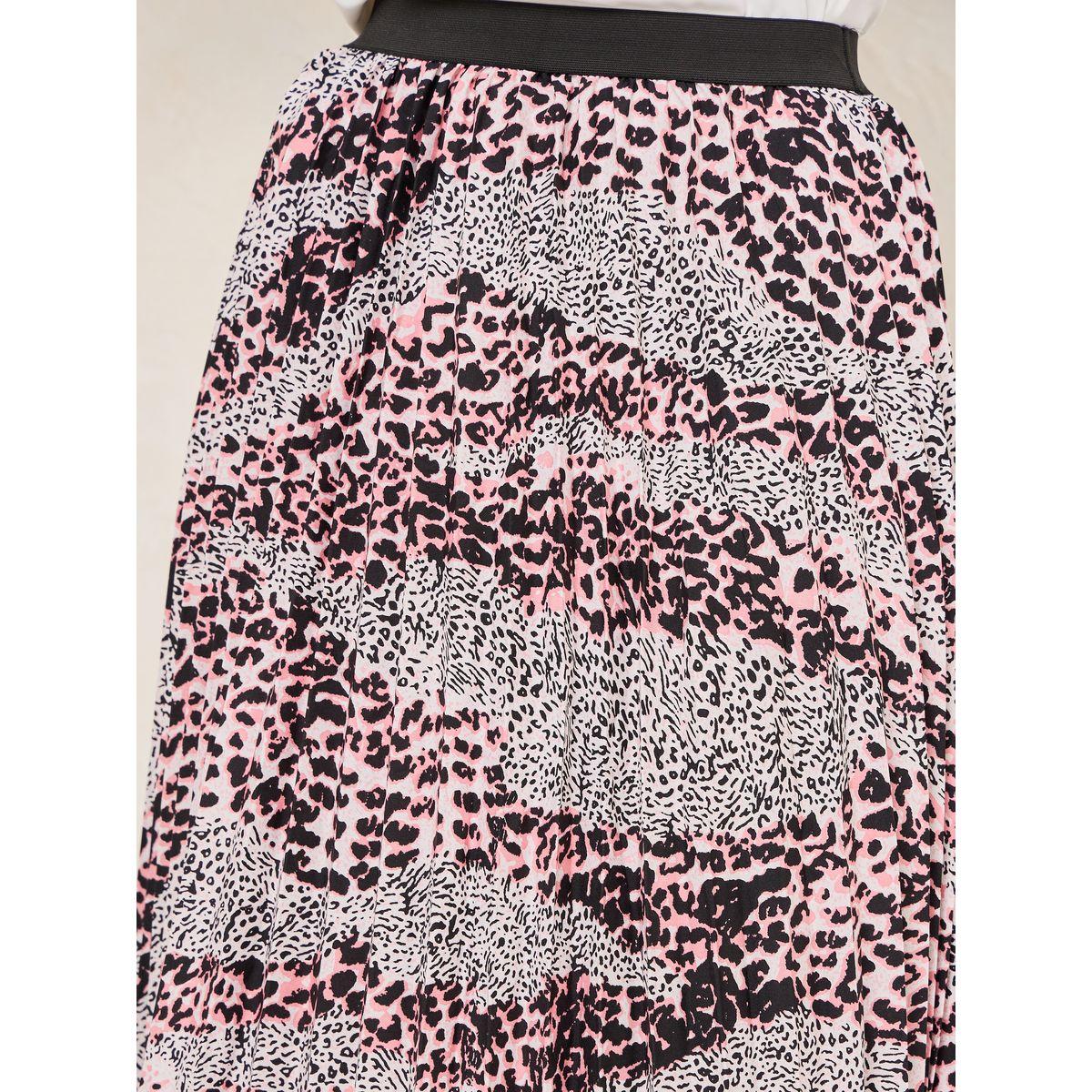 Styli Animal Print Pleated Midi Skirt-women-clothing-bottoms-skirts-image-3