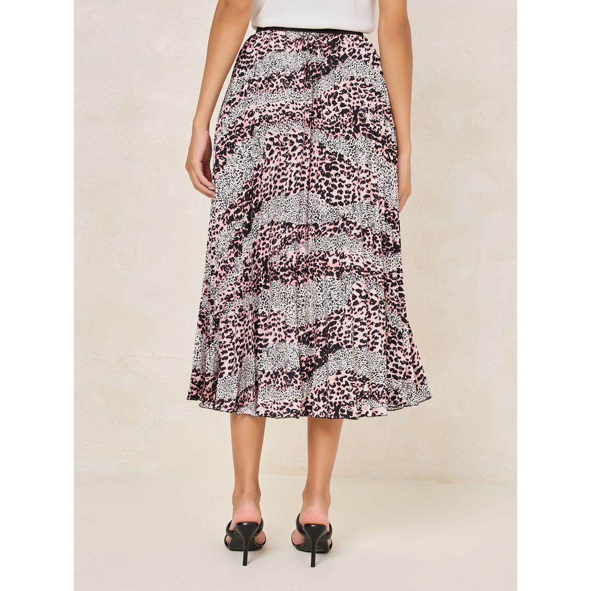 Styli Animal Print Pleated Midi Skirt-women-clothing-bottoms-skirts-image-4