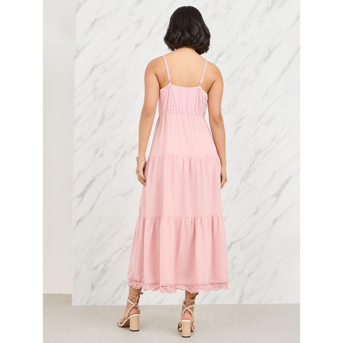 Styli Textured Strappy Lace Insert Tiered Midi Dress-women-clothing-dresses-image-4