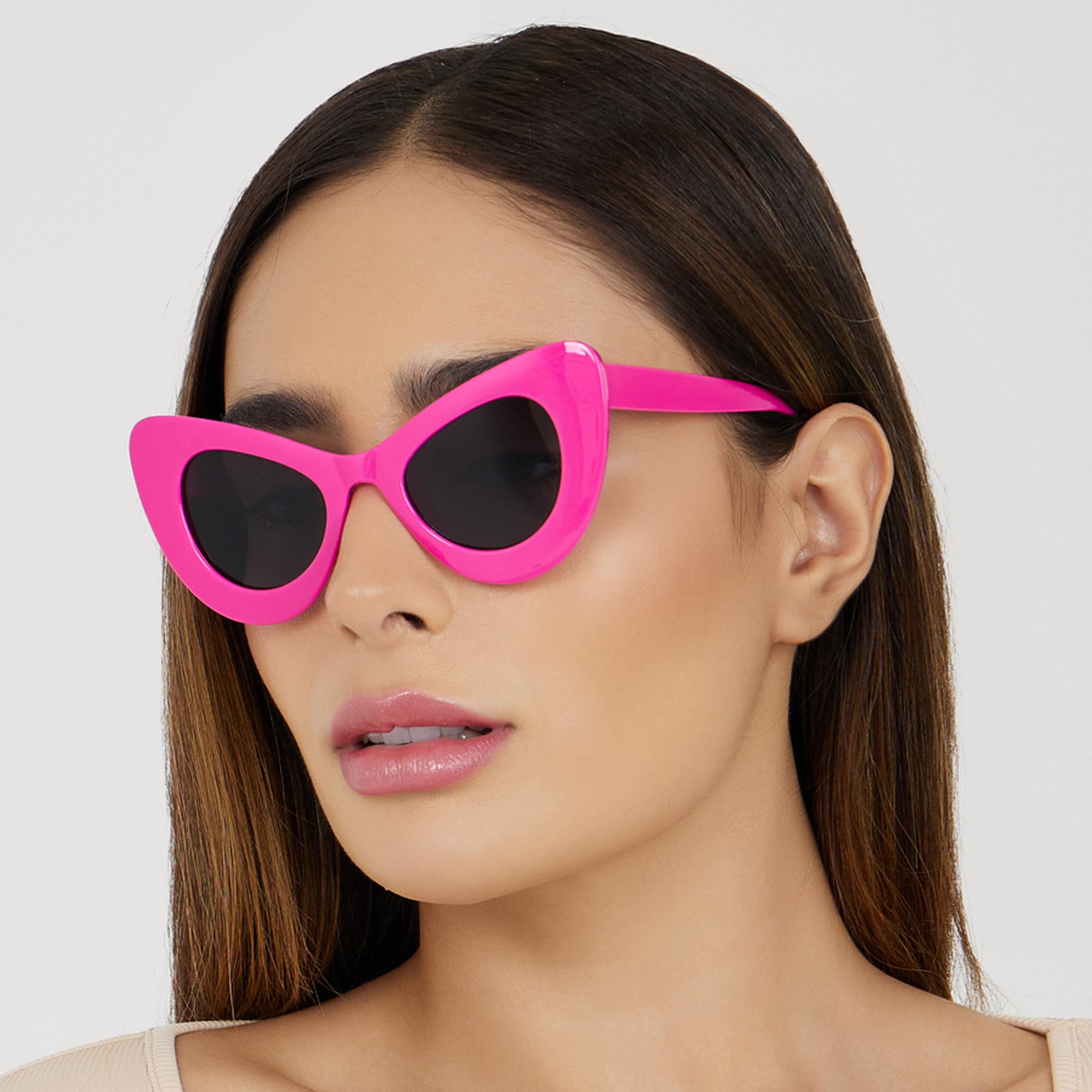 ستايلي - نظارات شمسية كبيرة الحجم بتصميم عين القطة بإطار كامل-women-sunglasses-image-2