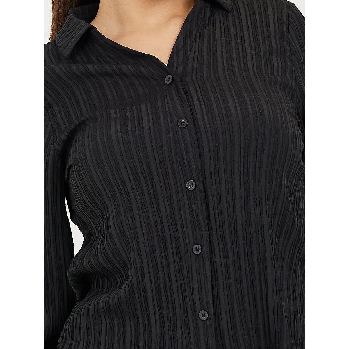 Styli Crepe Texture Button Through Shirt & Straight Pants Co-Ords-women-clothing-coordsets-image-6