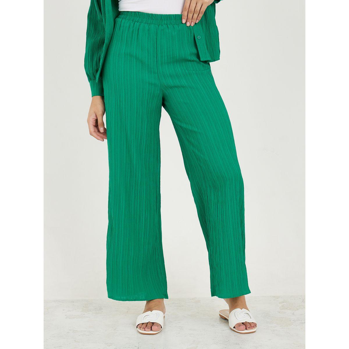 Styli Crepe Texture Button Through Shirt & Straight Pants Co-Ords-women-clothing-coordsets-image-3