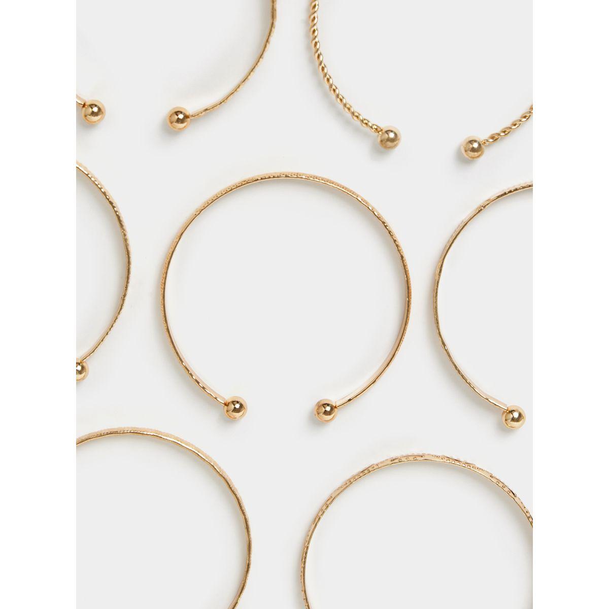 مجموعة من 7 أساور يد بتفاصيل بارزة الملمس-women-watchesandjewellery-jewellery-banglesandbracelets-image-3