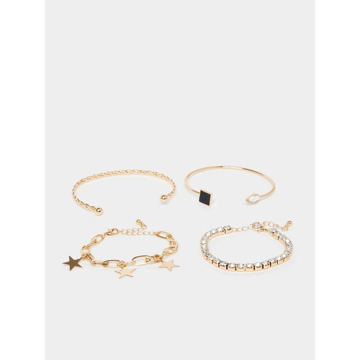 مجموعة من 4 اساور يد متنوعة-women-watchesandjewellery-jewellery-banglesandbracelets-image-1