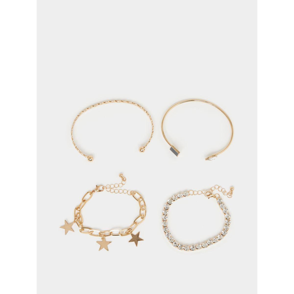 مجموعة من 4 اساور يد متنوعة-women-watchesandjewellery-jewellery-banglesandbracelets-image-2