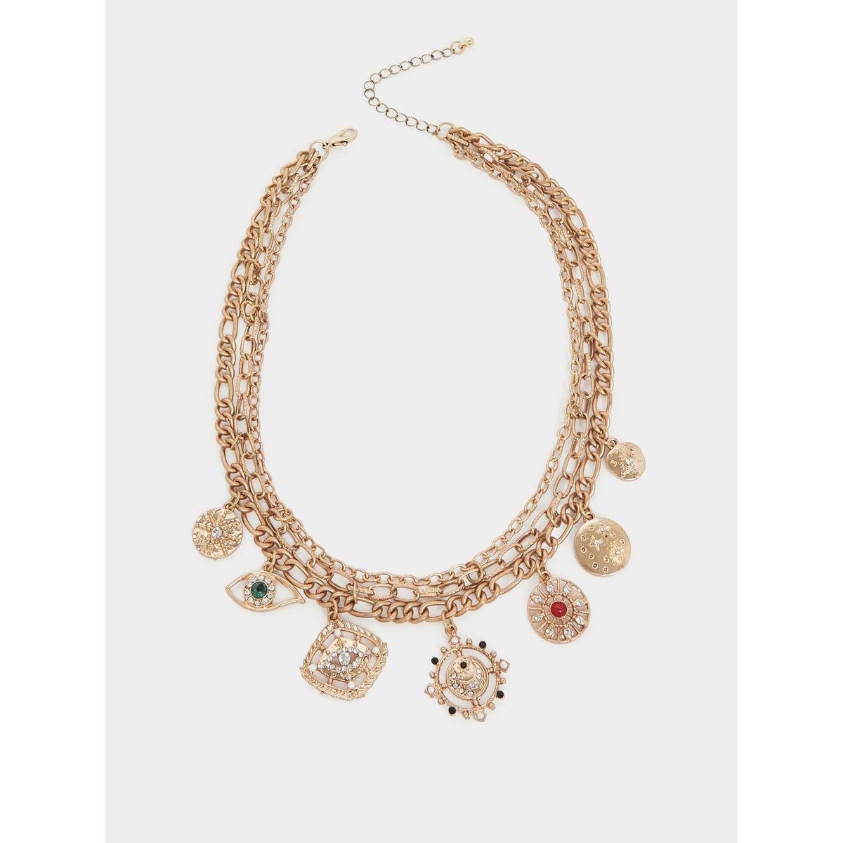Styli Embellished Multi Drop Chain Necklace-women-watchesandjewellery-jewellery-necklacesandpendants-image-2