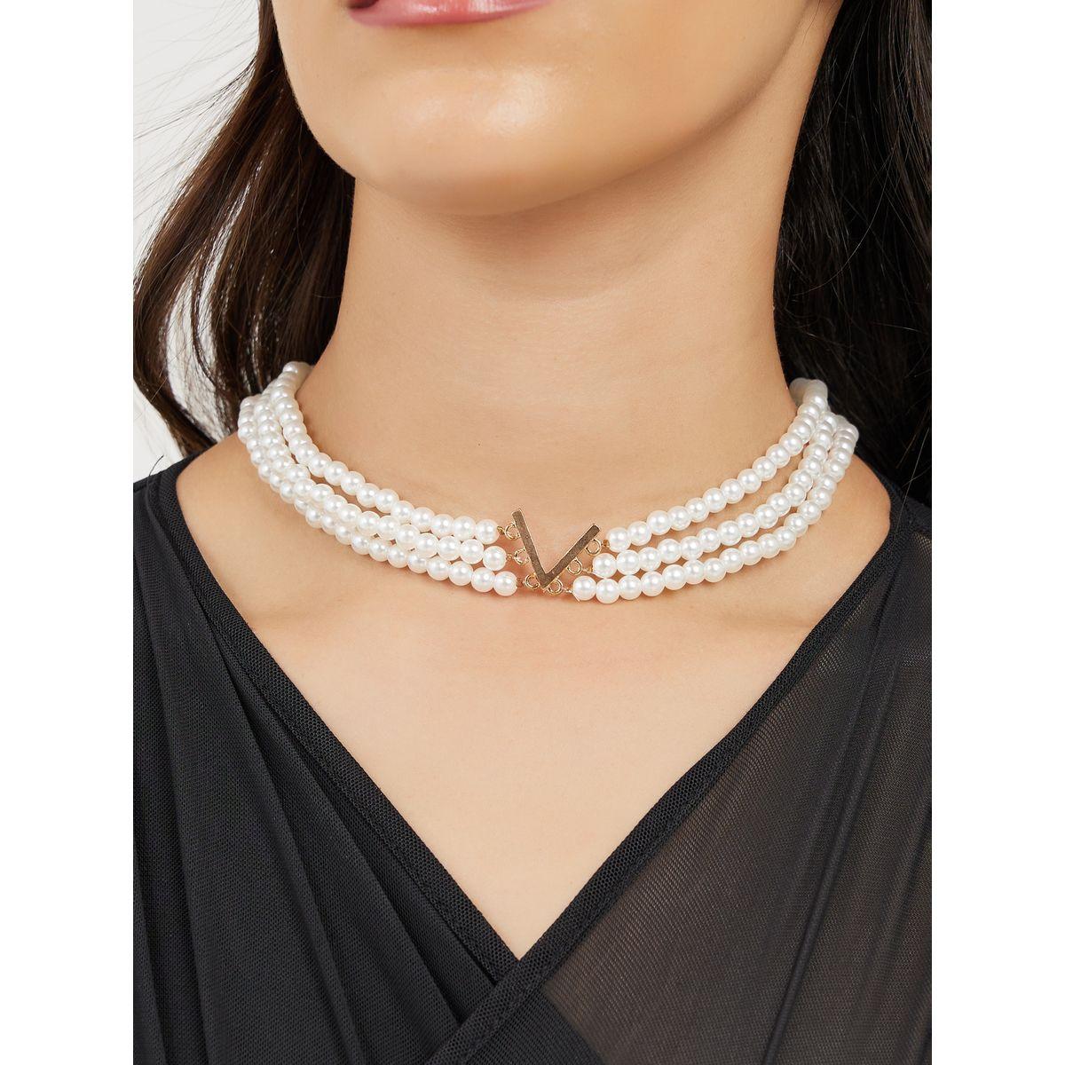 Styli V Accent Faux Pearl Necklace-women-watchesandjewellery-jewellery-necklacesandpendants-image-1