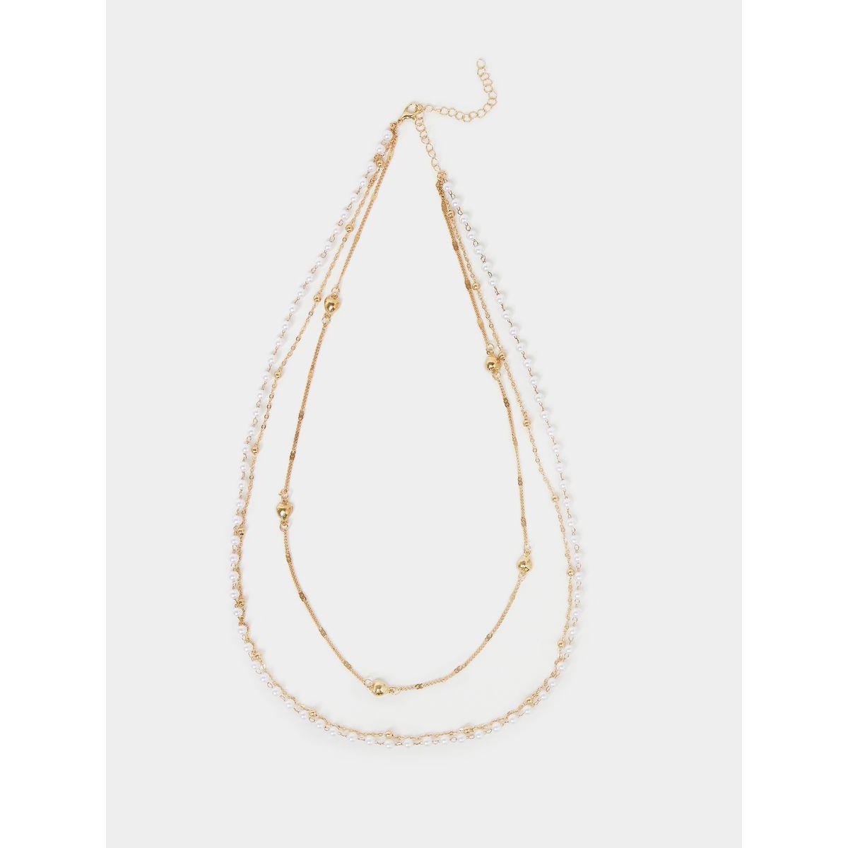 Styli Faux Pearl Trail Layered Necklace-women-watchesandjewellery-jewellery-necklacesandpendants-image-1