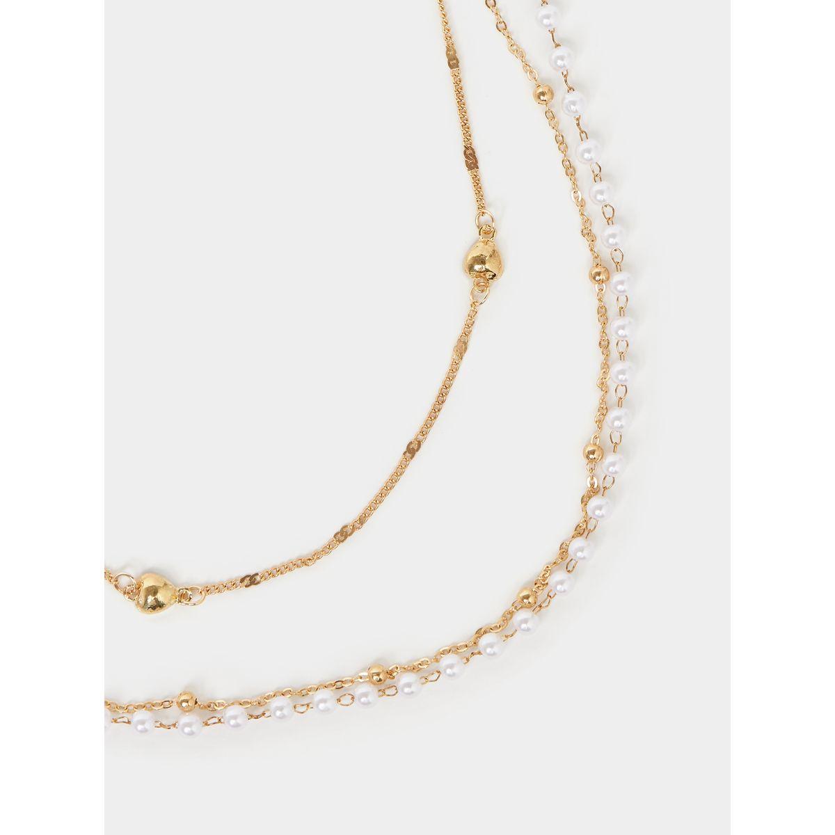 Styli Faux Pearl Trail Layered Necklace-women-watchesandjewellery-jewellery-necklacesandpendants-image-2