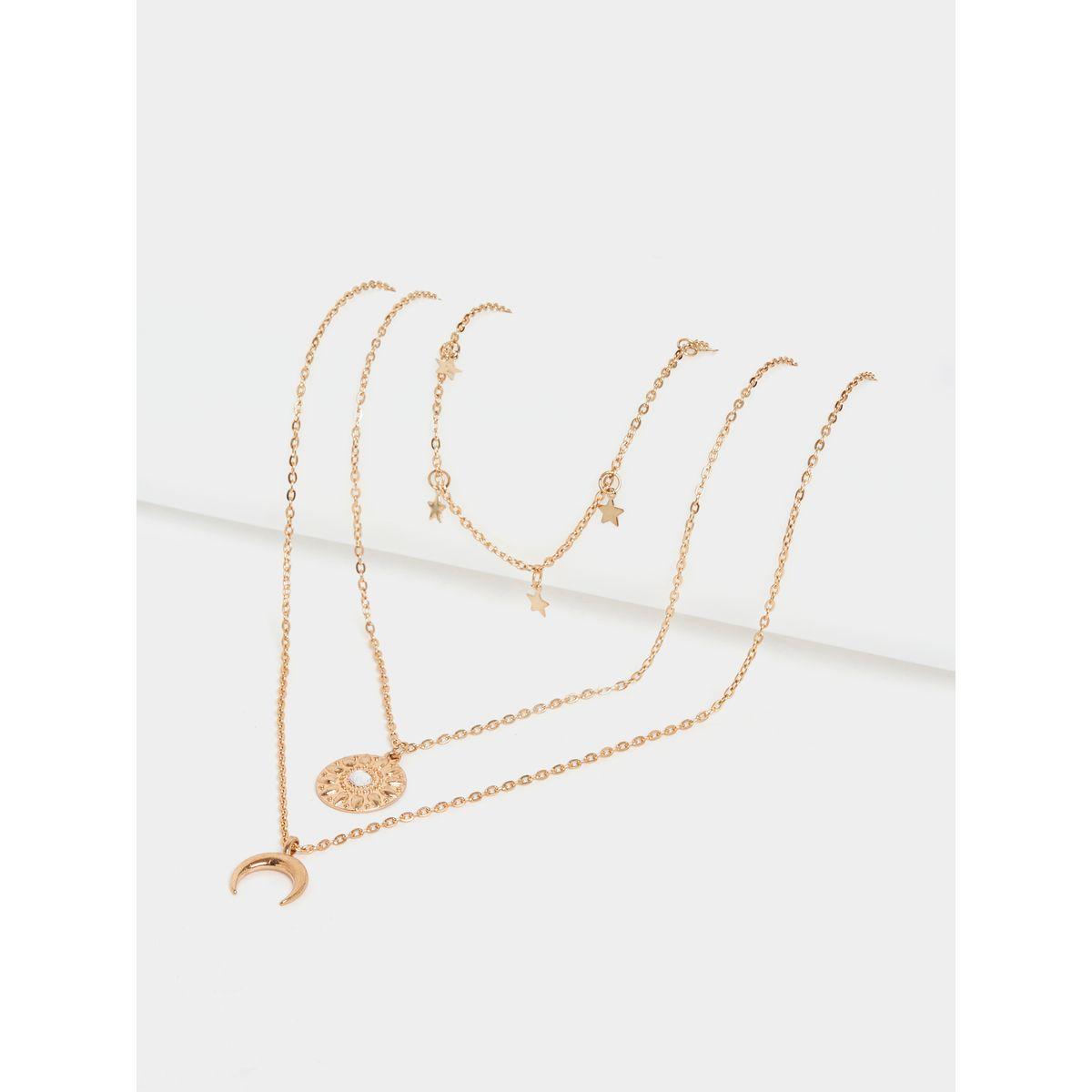 Styli Star & Moon Drop Layered Necklace-women-watchesandjewellery-jewellery-necklacesandpendants-image-2