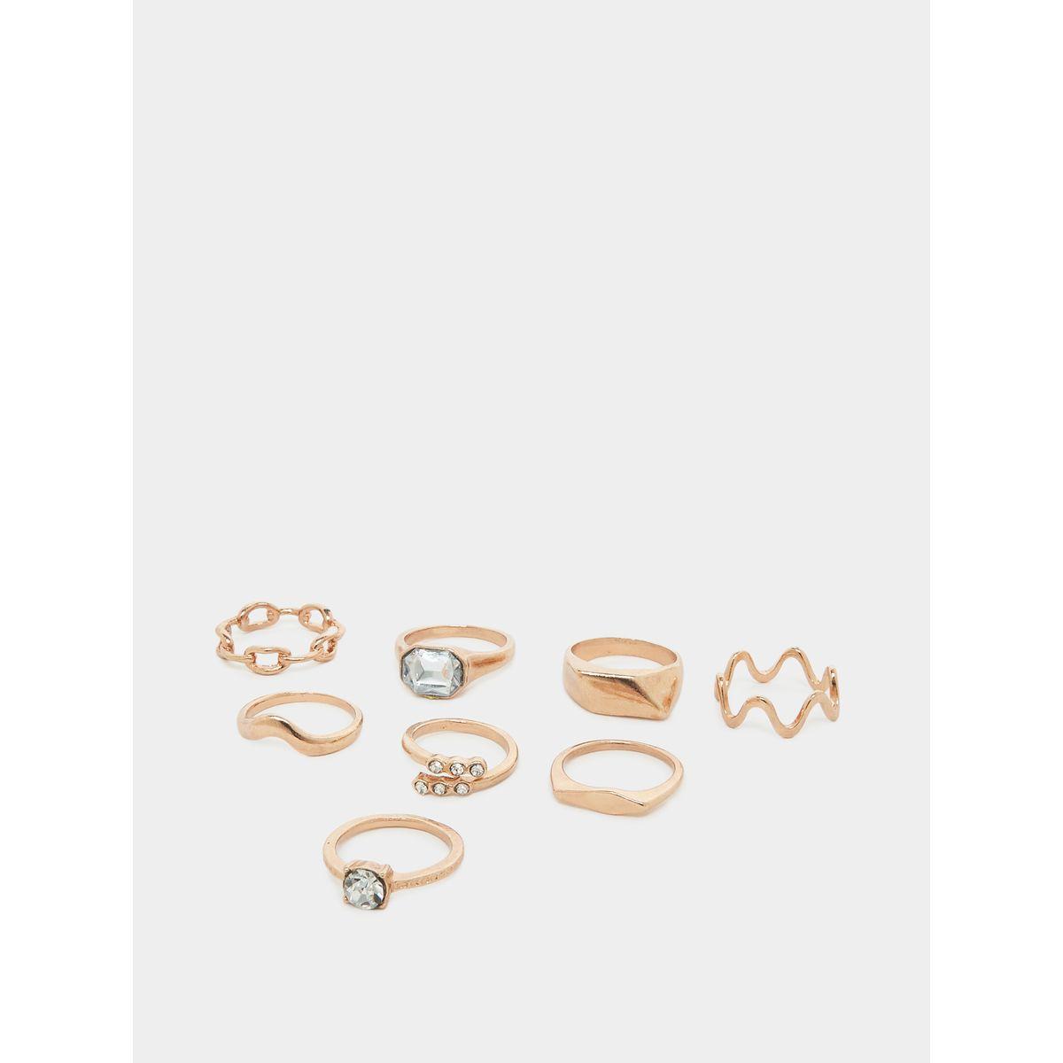 Styli Set of 8 - Embellished Rings-women-watchesandjewellery-jewellery-rings-image-1