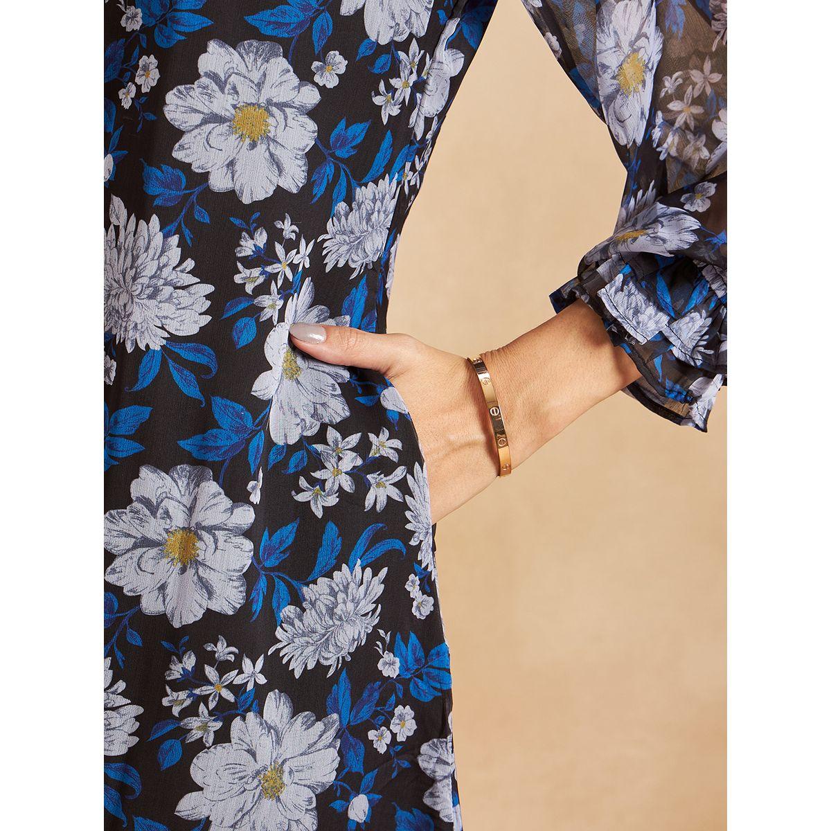 Femmella X Styli  Floral Print High Neck A-Line Midi Dress-women-clothing-dresses-image-5