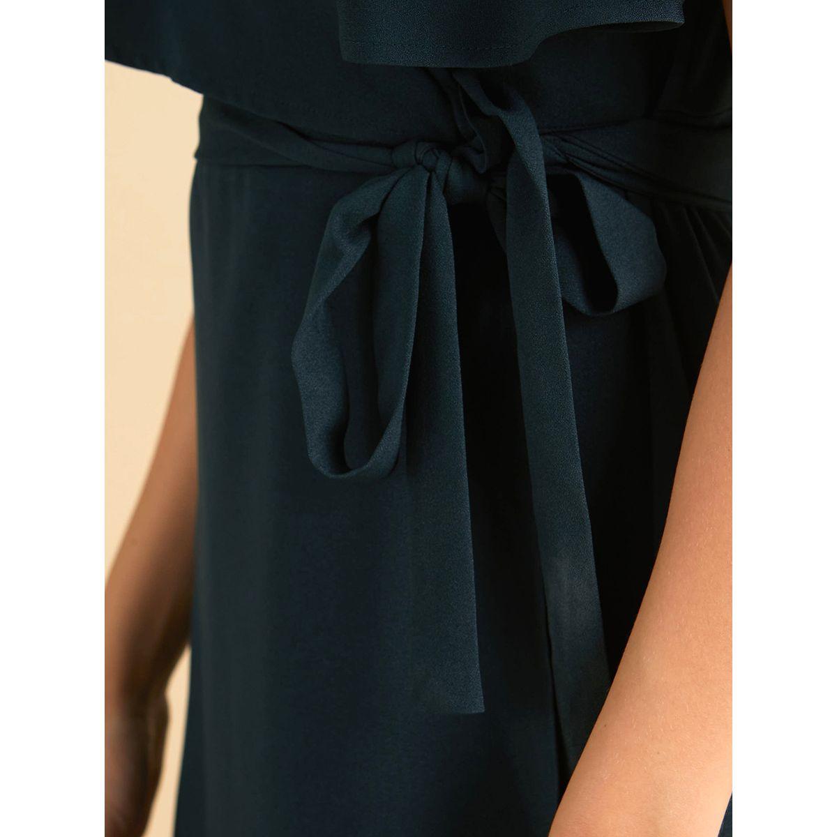 Femmella X Styli  Cape Sleeves Ruffle Detail Wrap Maxi Dress-women-clothing-dresses-image-3