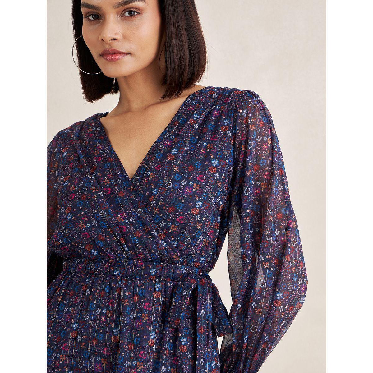 فستان ميدي مطبع بزهور بنسيج لوريكس فِميلا × ستايلي-women-clothing-dresses-image-4