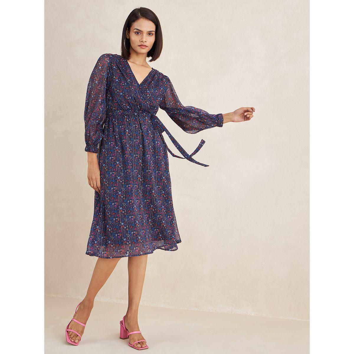 فستان ميدي مطبع بزهور بنسيج لوريكس فِميلا × ستايلي-women-clothing-dresses-image-6