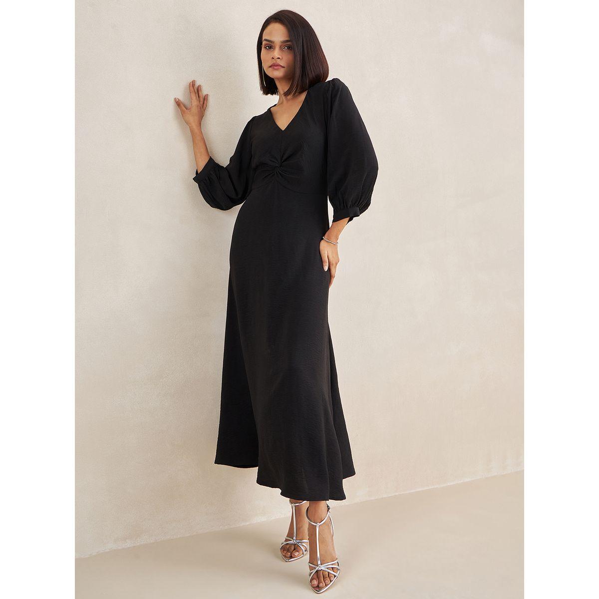 فستان طويل بحافة واسعة واكمام طويلة فِميلا × ستايلي-women-clothing-dresses-image-5