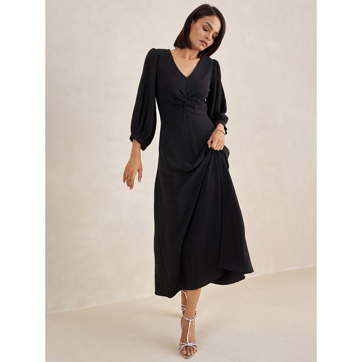 فستان طويل بحافة واسعة واكمام طويلة فِميلا × ستايلي-women-clothing-dresses-image-6