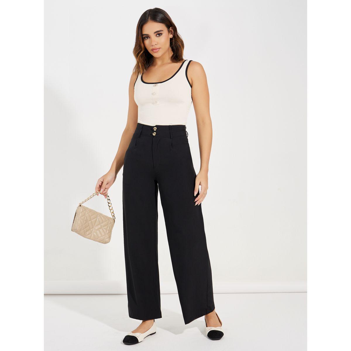 بنطال بارجل واسعة مع فتحات حزام-women-clothing-bottoms-trousers-image-1