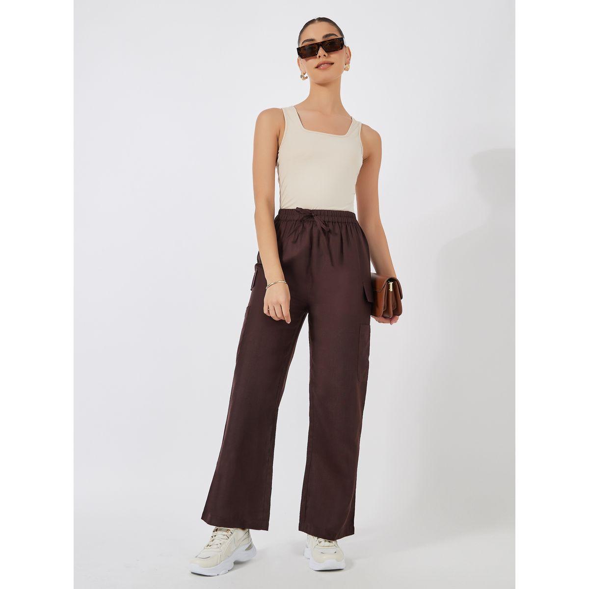 Styli Relaxed Fit Cargo Pants with Elasticated Waistband-women-clothing-bottoms-trousers-image-2