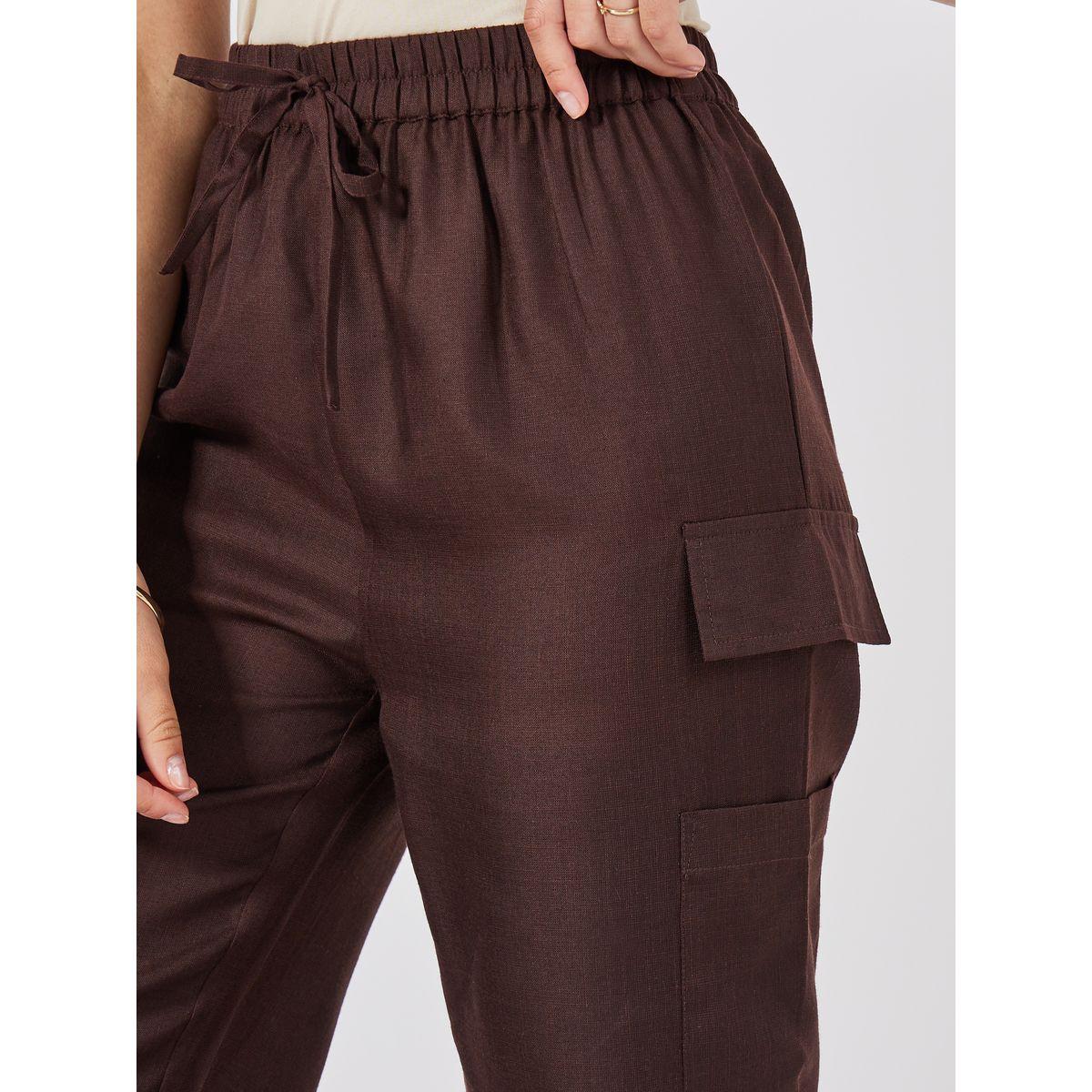 Styli Relaxed Fit Cargo Pants with Elasticated Waistband-women-clothing-bottoms-trousers-image-3