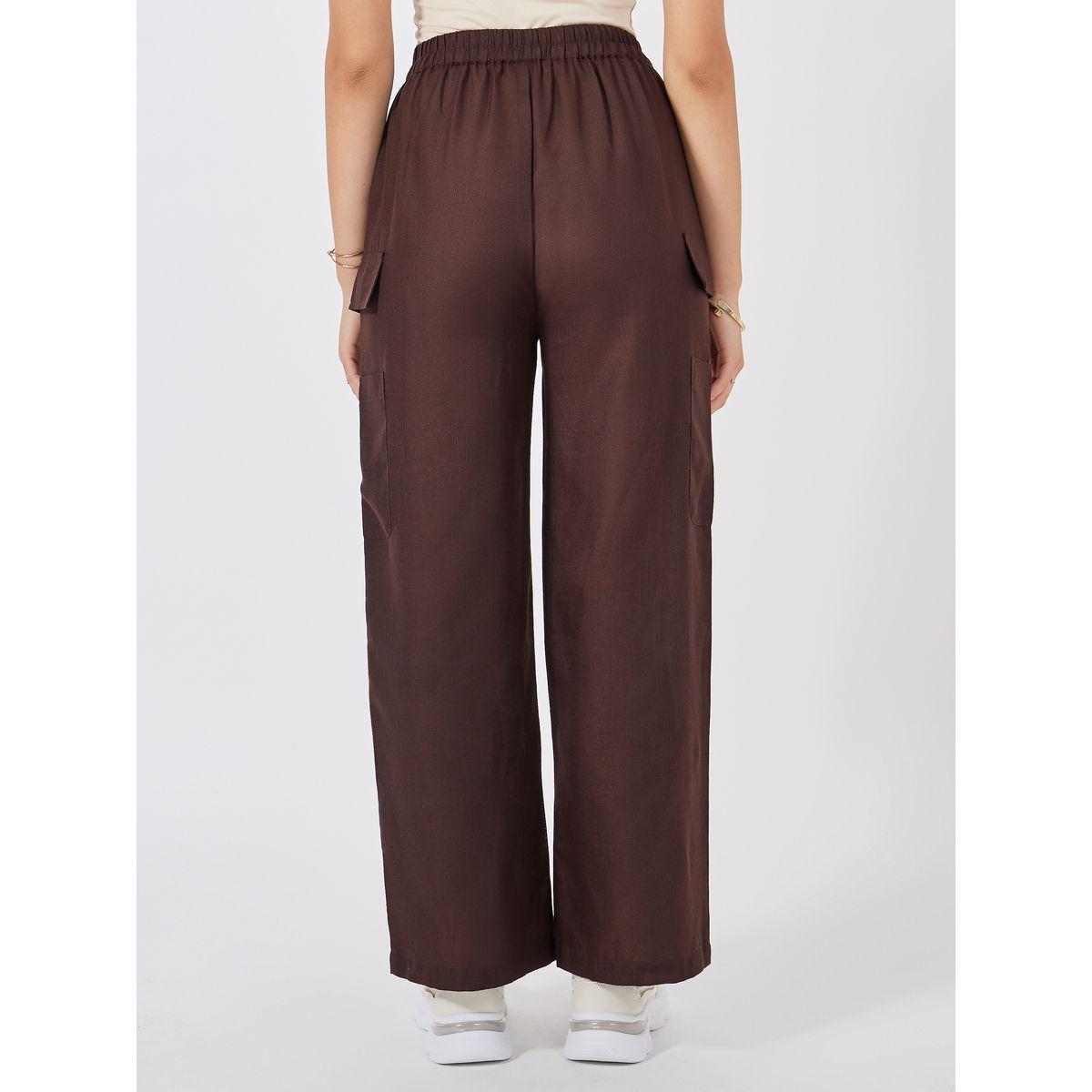Styli Relaxed Fit Cargo Pants with Elasticated Waistband-women-clothing-bottoms-trousers-image-4