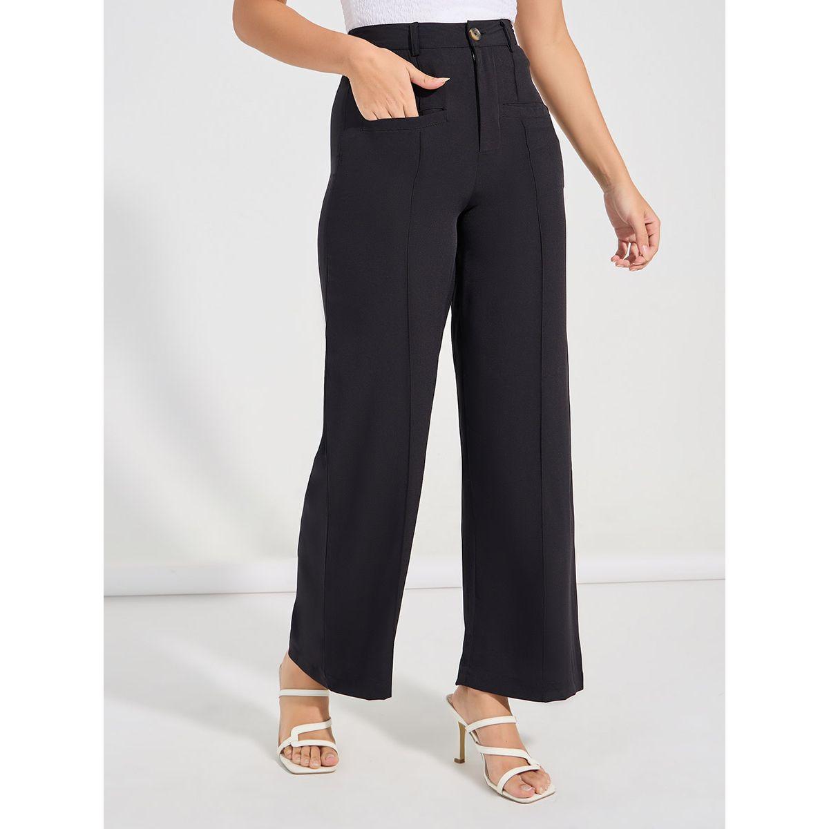 Styli Solid Semi Tailored Wide Leg Pintuck Pants-women-clothing-bottoms-trousers-image-2