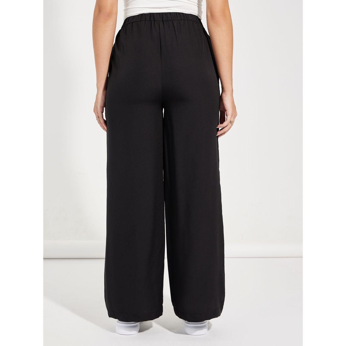 Styli Solid Wide Leg Full Length Pants-women-clothing-bottoms-trousers-image-4