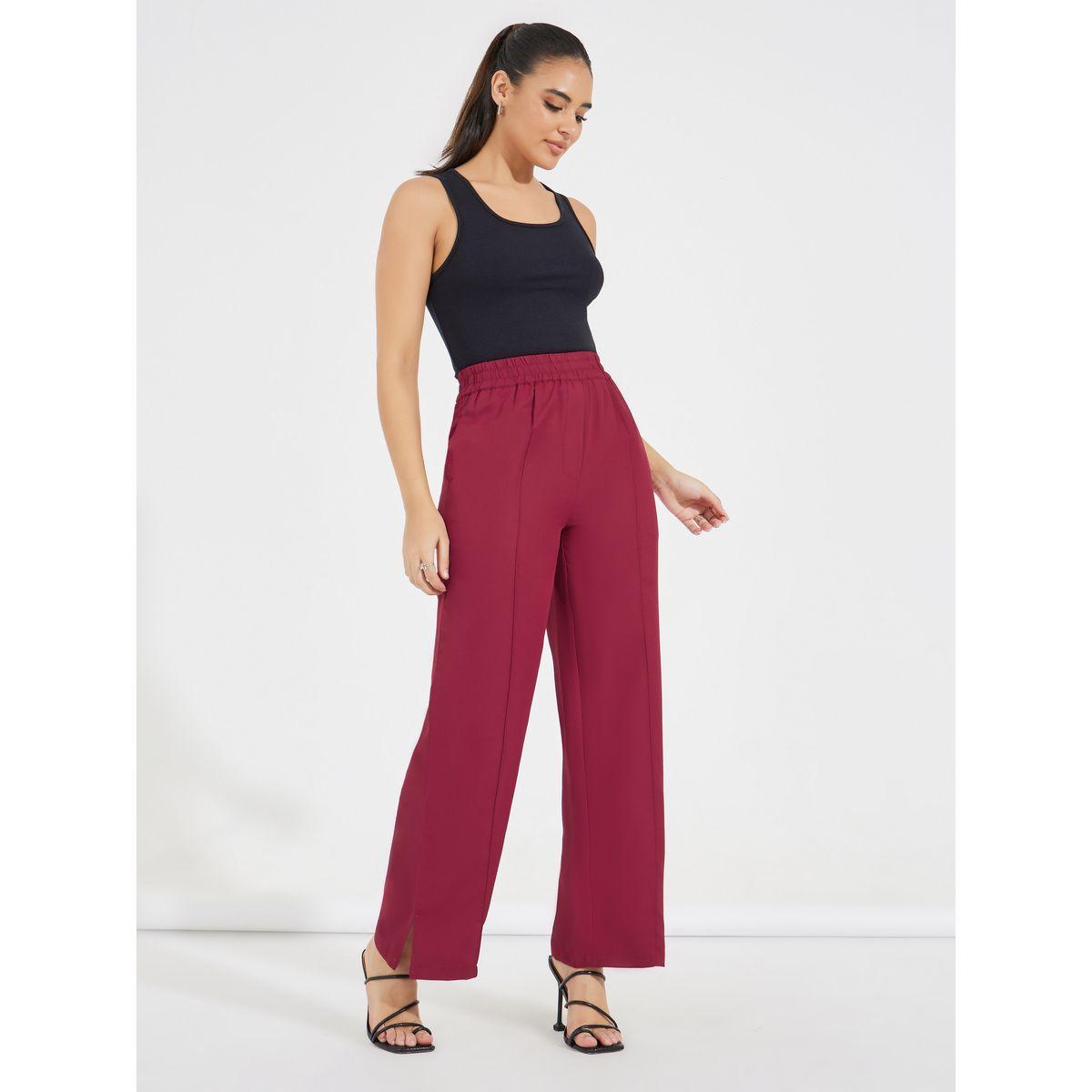 Styli Semi Tailored Wide Leg Pants with Side Slit-women-clothing-bottoms-trousers-image-1