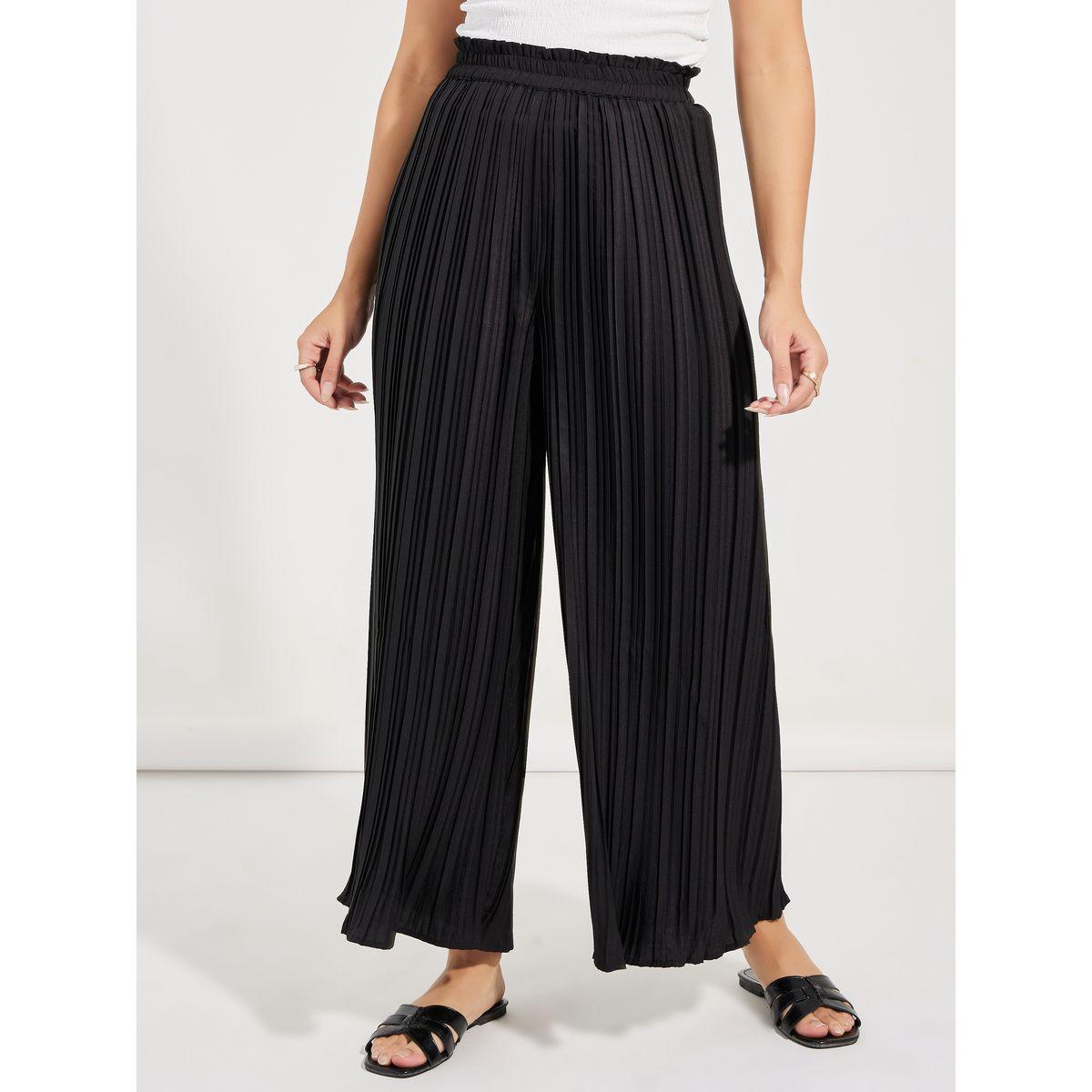 Styli High Rise Pleated Wide Leg Pants-women-clothing-bottoms-trousers-image-2