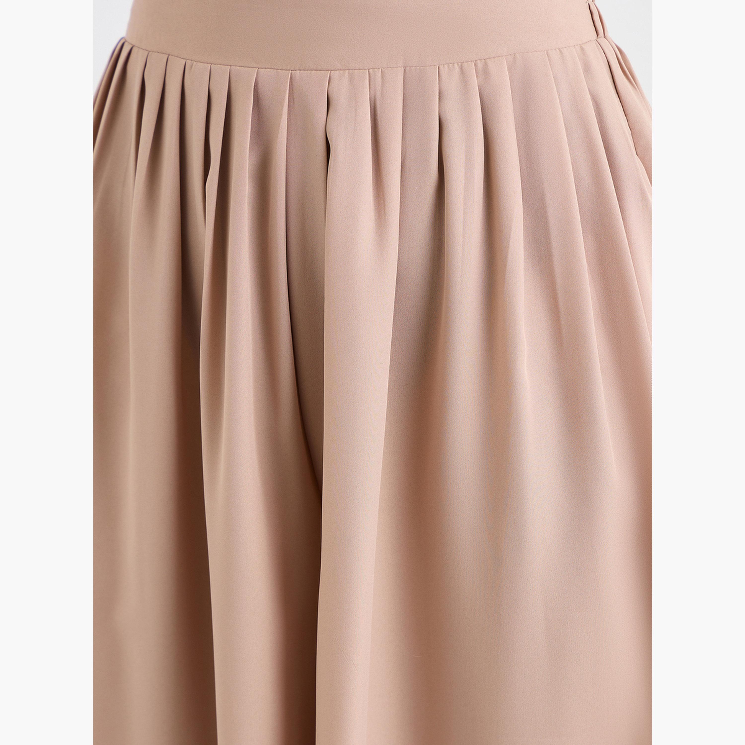 Styli Flowy Wide Leg Pants with Half Elastic Waistband-women-clothing-bottoms-trousers-image-5