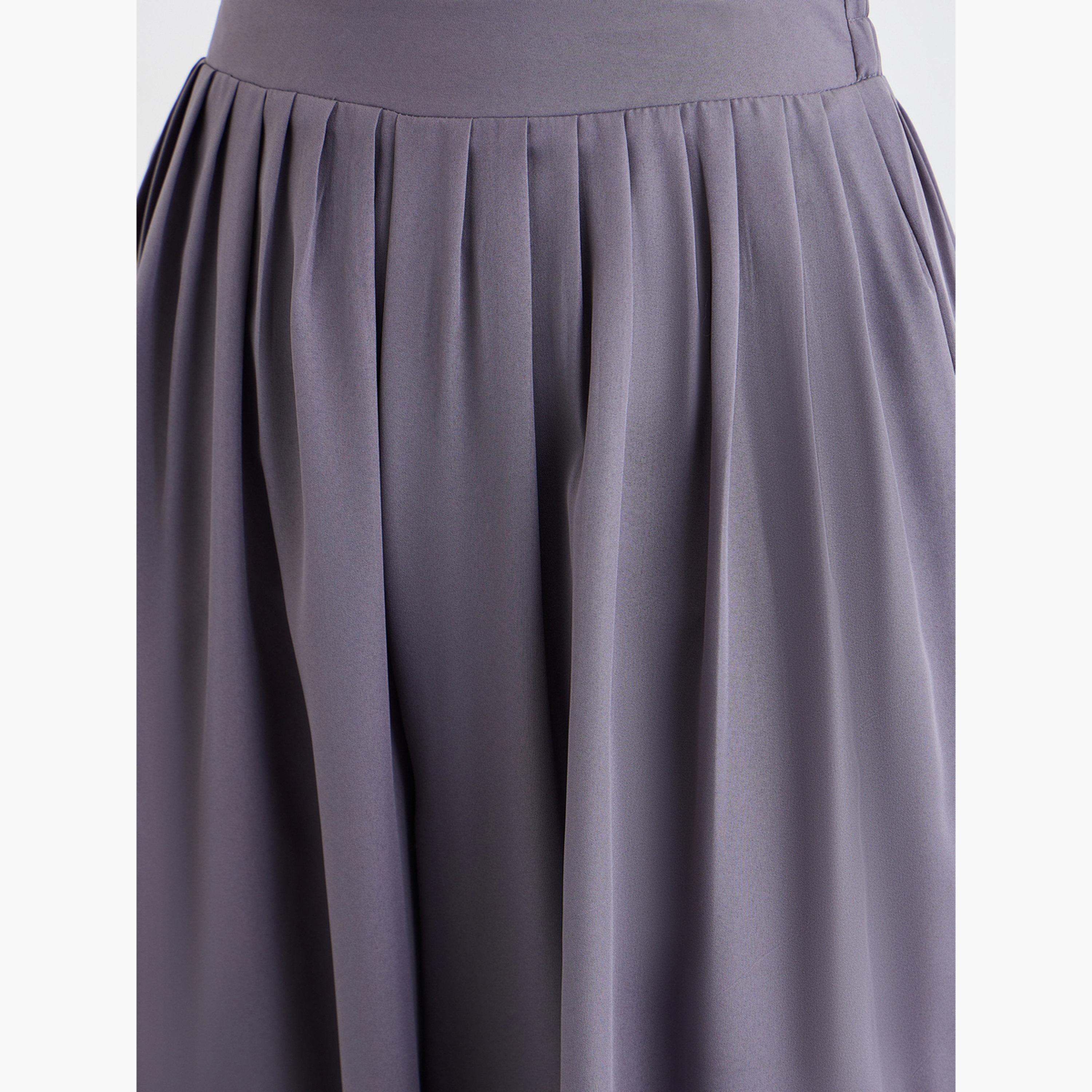ستايلي - بنطال واسع الساق مع حزام خصر مطاطي نصفي-women-clothing-bottoms-trousers-image-5