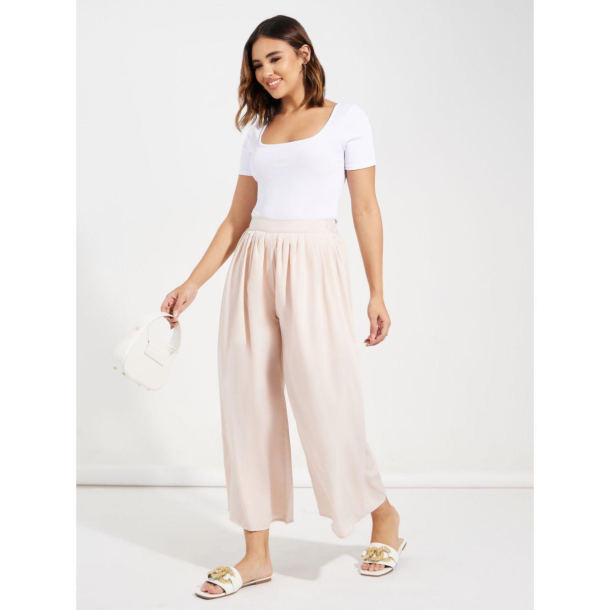 بنطال بارجل واسعة ونصف خصر مطاطي-women-clothing-bottoms-trousers-image-1