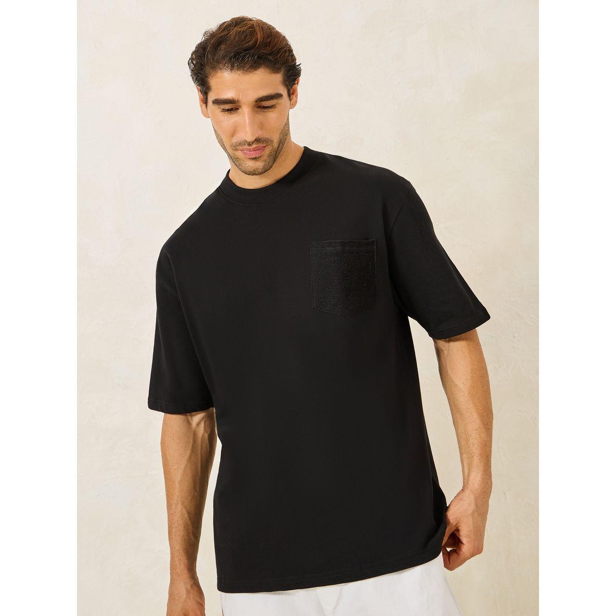 Styli Reverse Pocket Detail Cotton Terry Oversized T-Shirt-men-clothing-tshirtsandpolos-tshirts-image-1