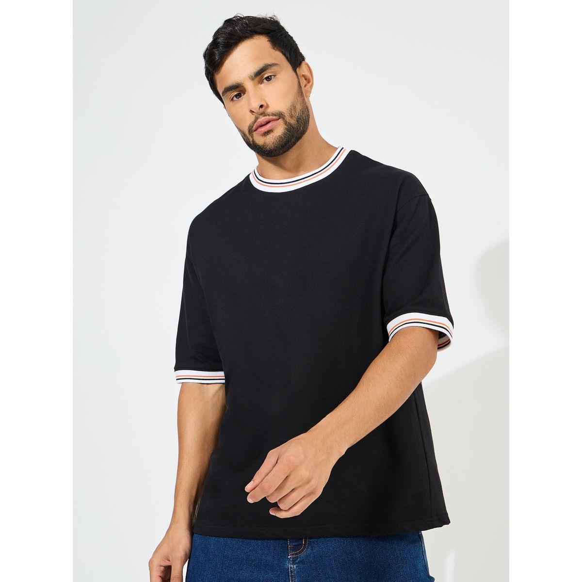 تيشيرت تيري سادة بتداخلات مُتباينة-men-clothing-tshirtsandpolos-tshirts-image-1