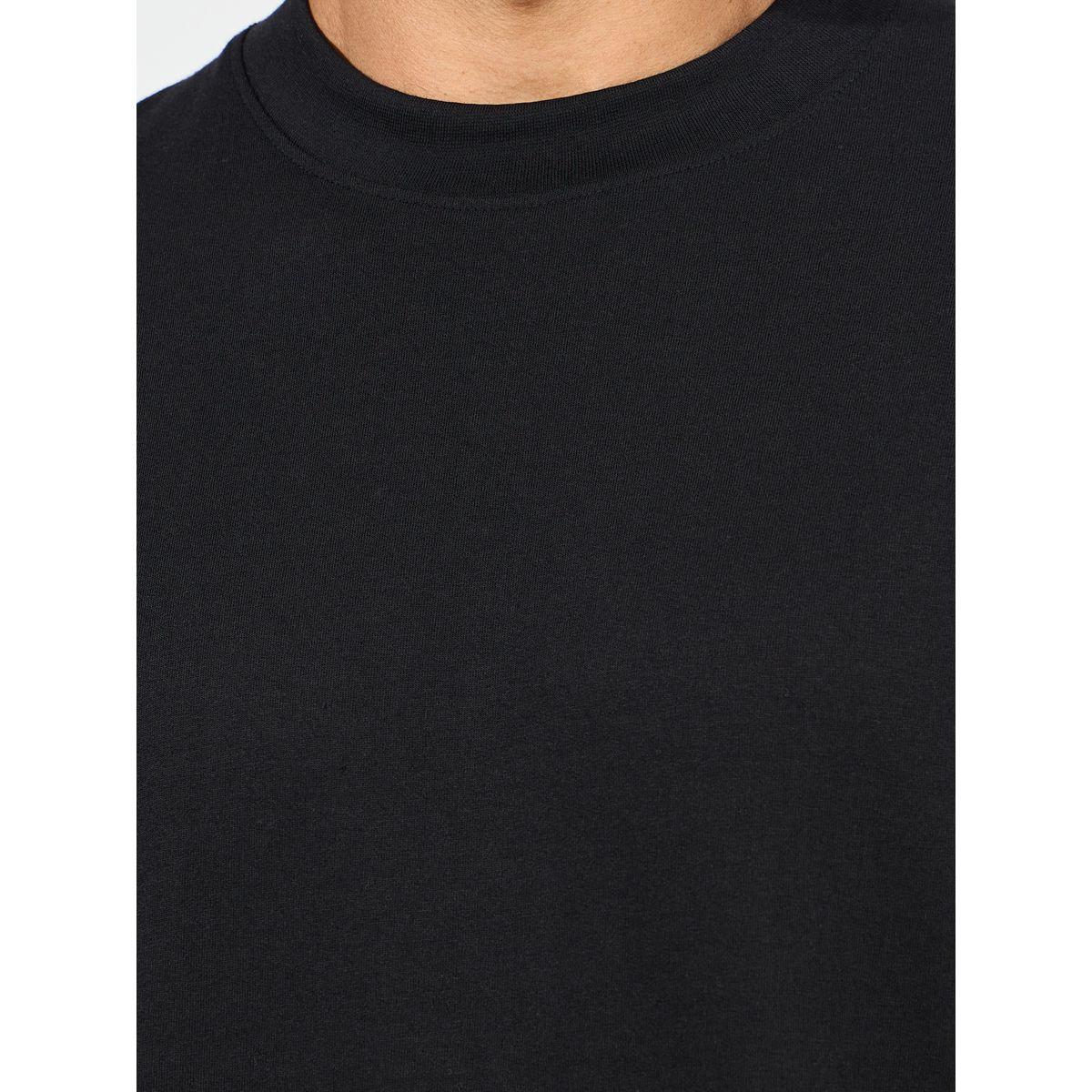 Styli Mock Neck Cotton Terry T-Shirt with Hem Tape Detail-men-clothing-tshirtsandpolos-tshirts-image-3