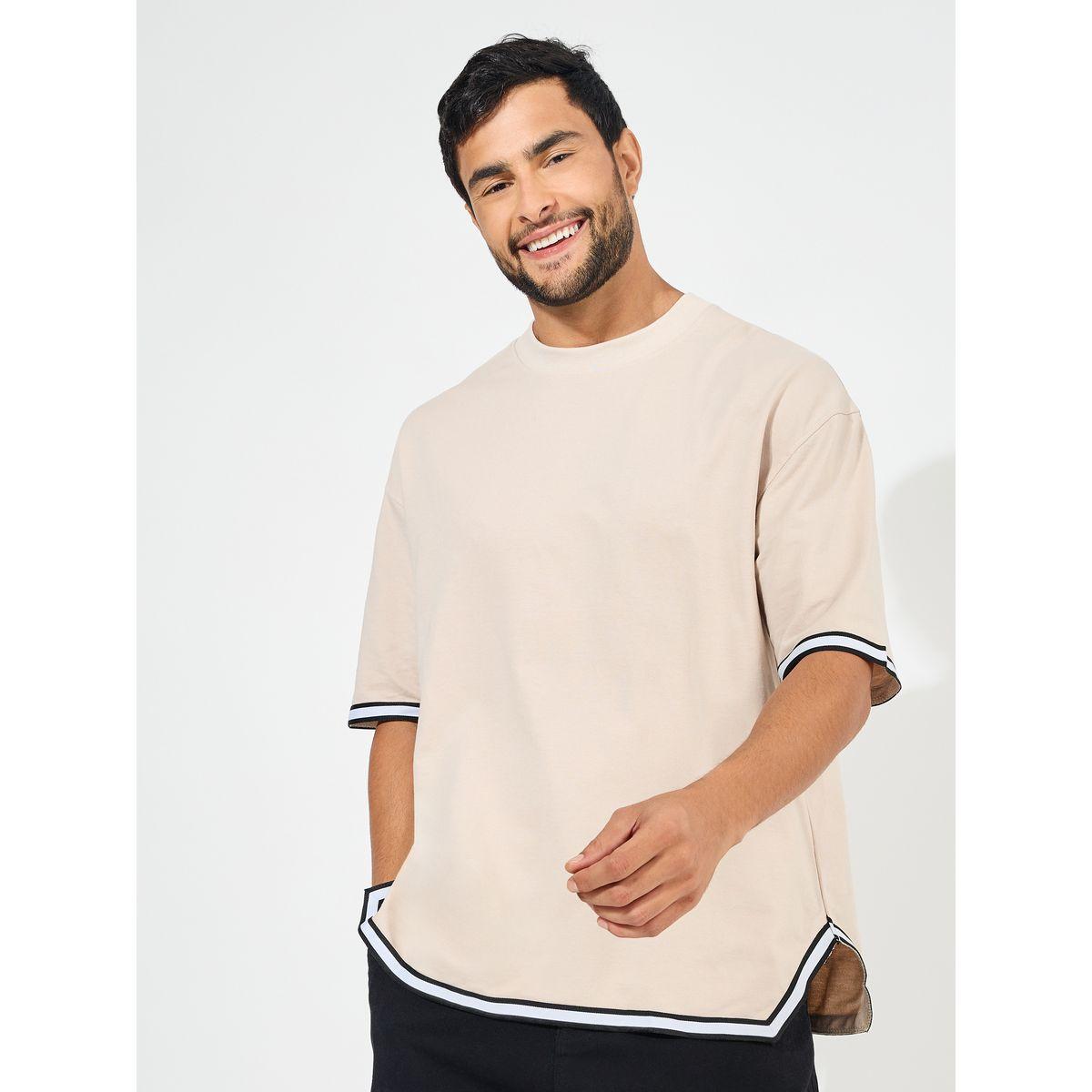 تيشيرت قطن تيري بحواف مُتباينة-men-clothing-tshirtsandpolos-tshirts-image-1