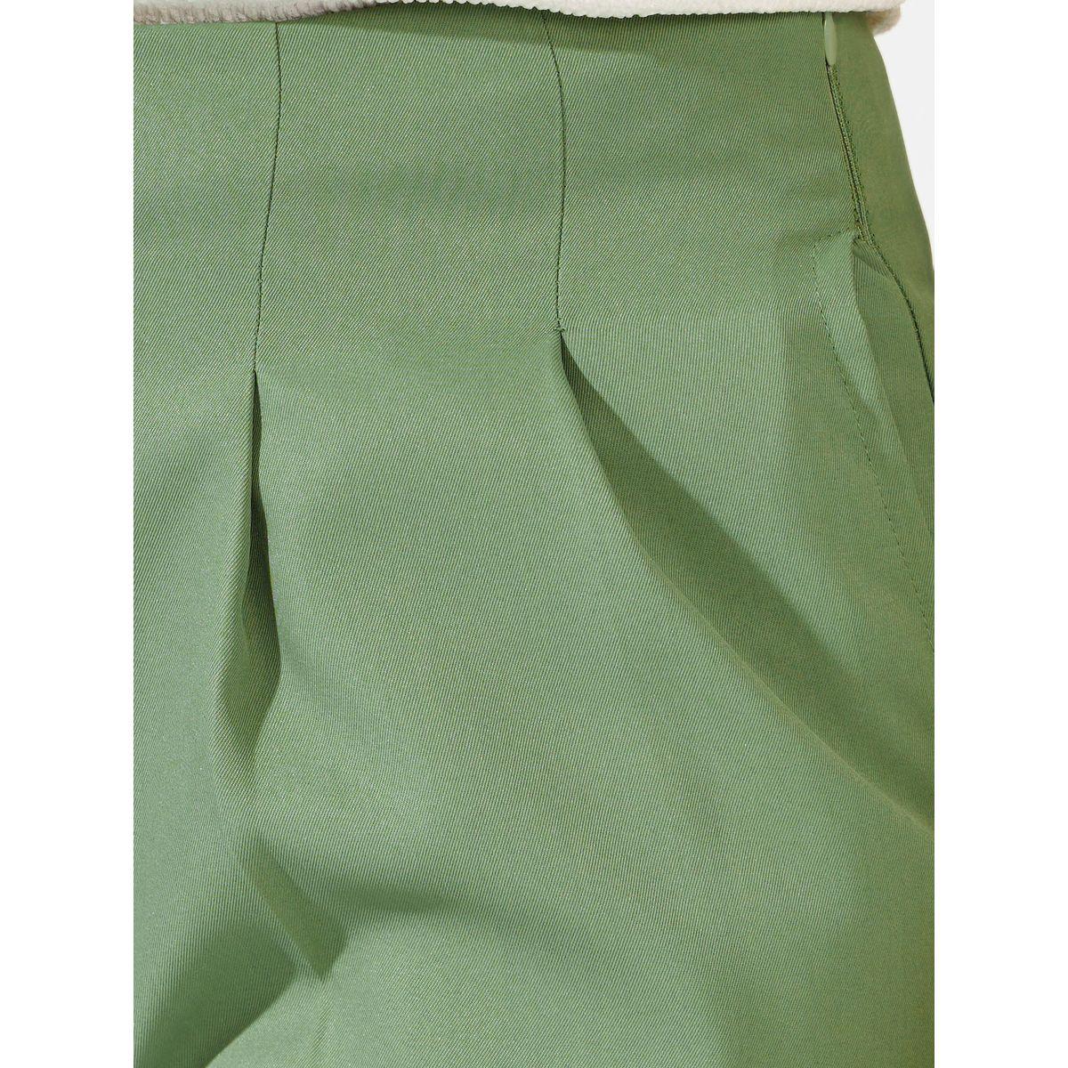 Styli Elevate Solid Pleated Straight Leg Ankle Length Trouser-women-clothing-bottoms-trousers-image-3
