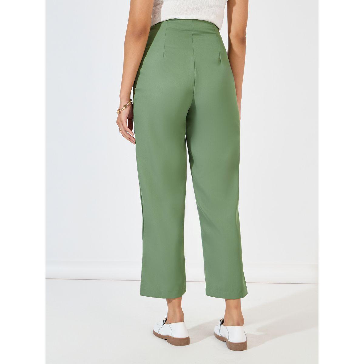Styli Elevate Solid Pleated Straight Leg Ankle Length Trouser-women-clothing-bottoms-trousers-image-4