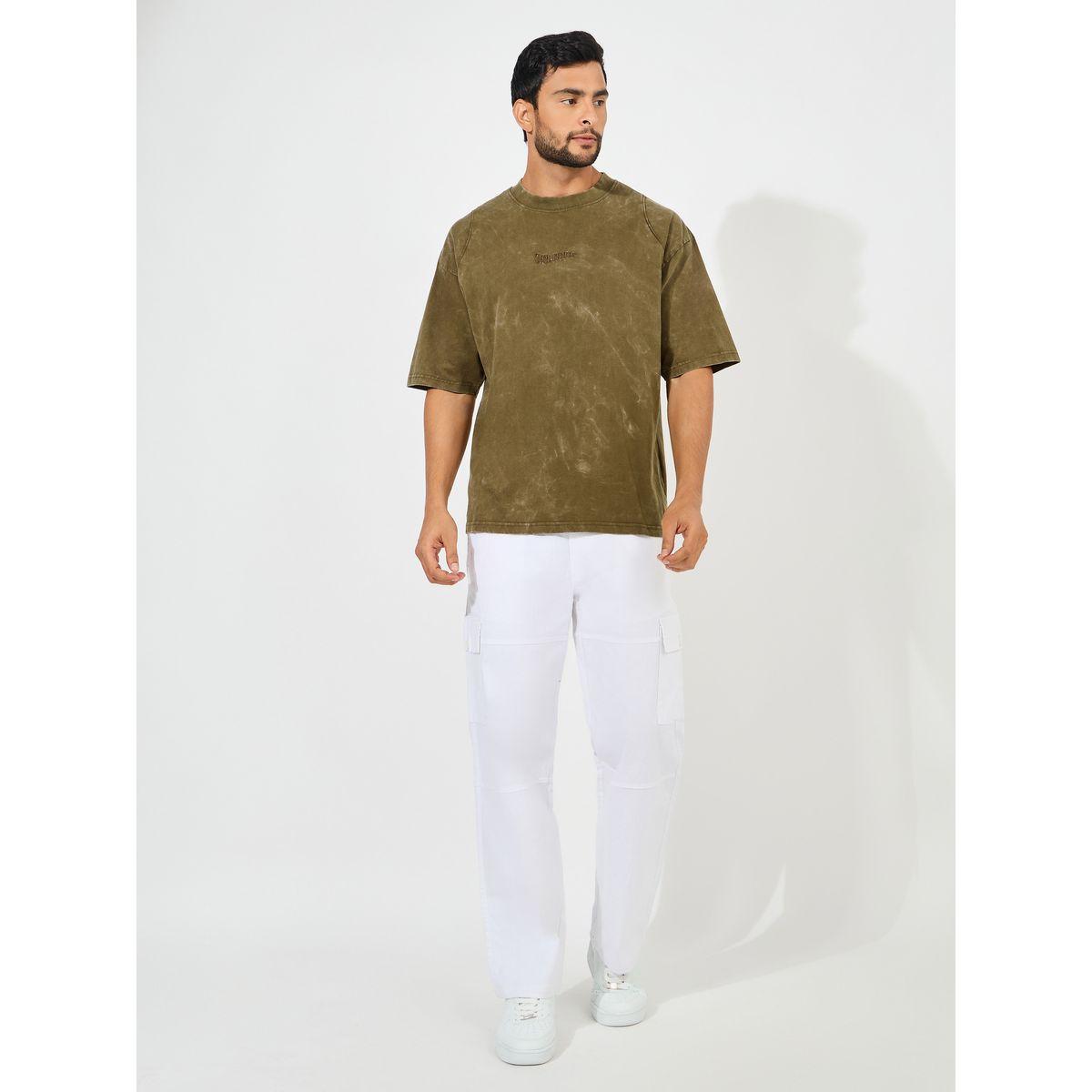 تيشيرت فضفاض بتفاصيل مشطوفة مع حزوز-men-clothing-tshirtsandpolos-tshirts-image-2