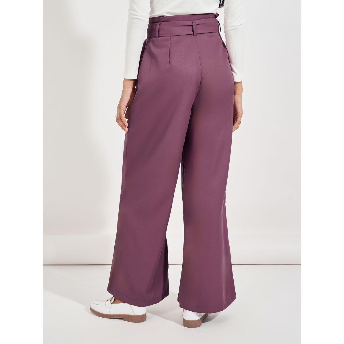 Styli Elevate High Rise Wide Leg Belted Twill Pants-women-clothing-bottoms-trousers-image-4