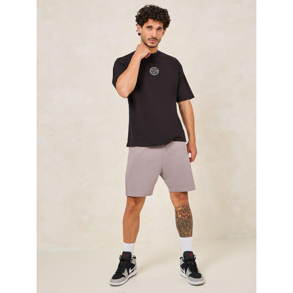 Styli Back Printed Oversized Cotton Rich T-Shirt with Mock Neck Detail-men-clothing-tshirtsandpolos-tshirts-image-2
