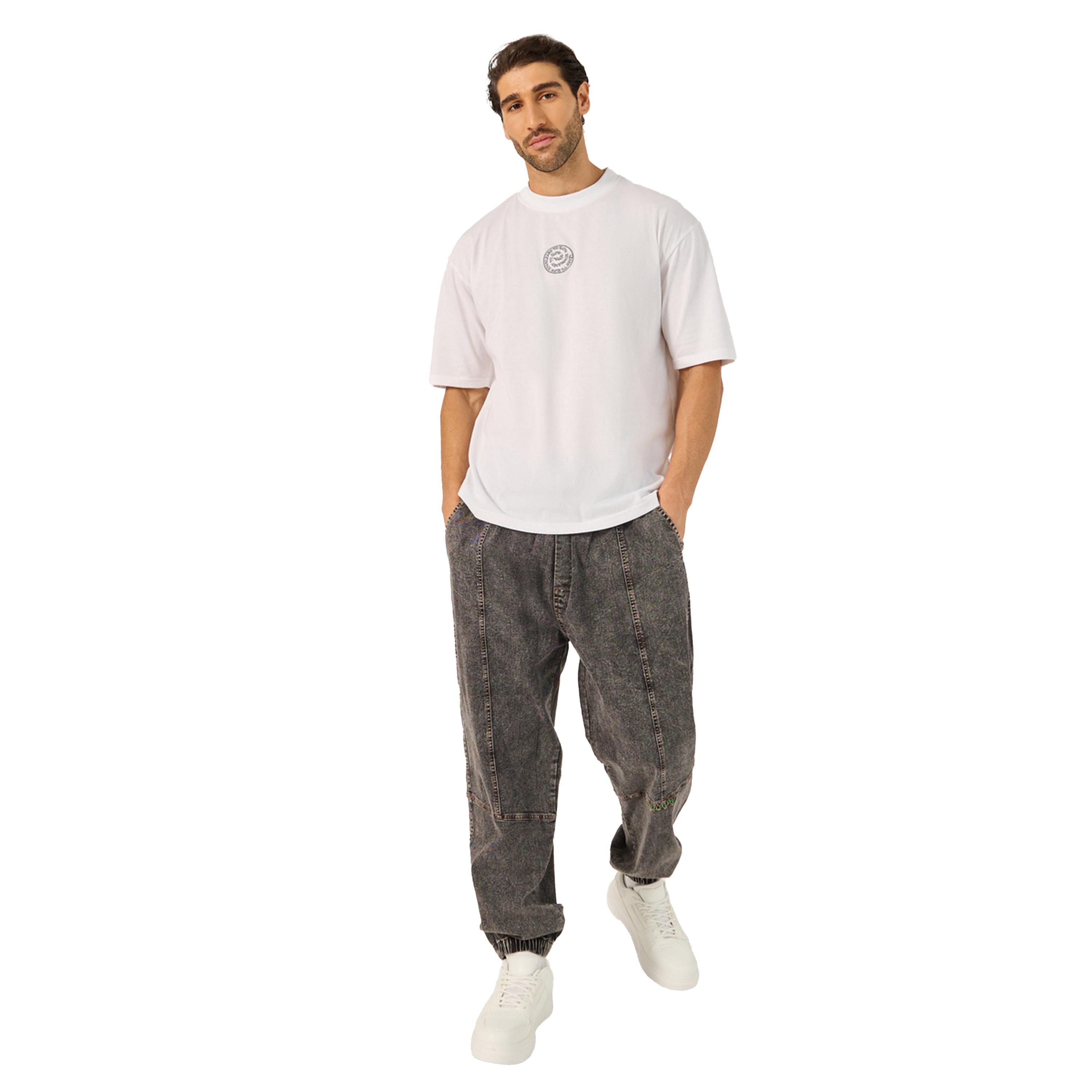 Styli Printed Oversized Cotton Rich T-Shirt with Mock Neck Detail-men-clothing-tshirtsandpolos-tshirts-image-3