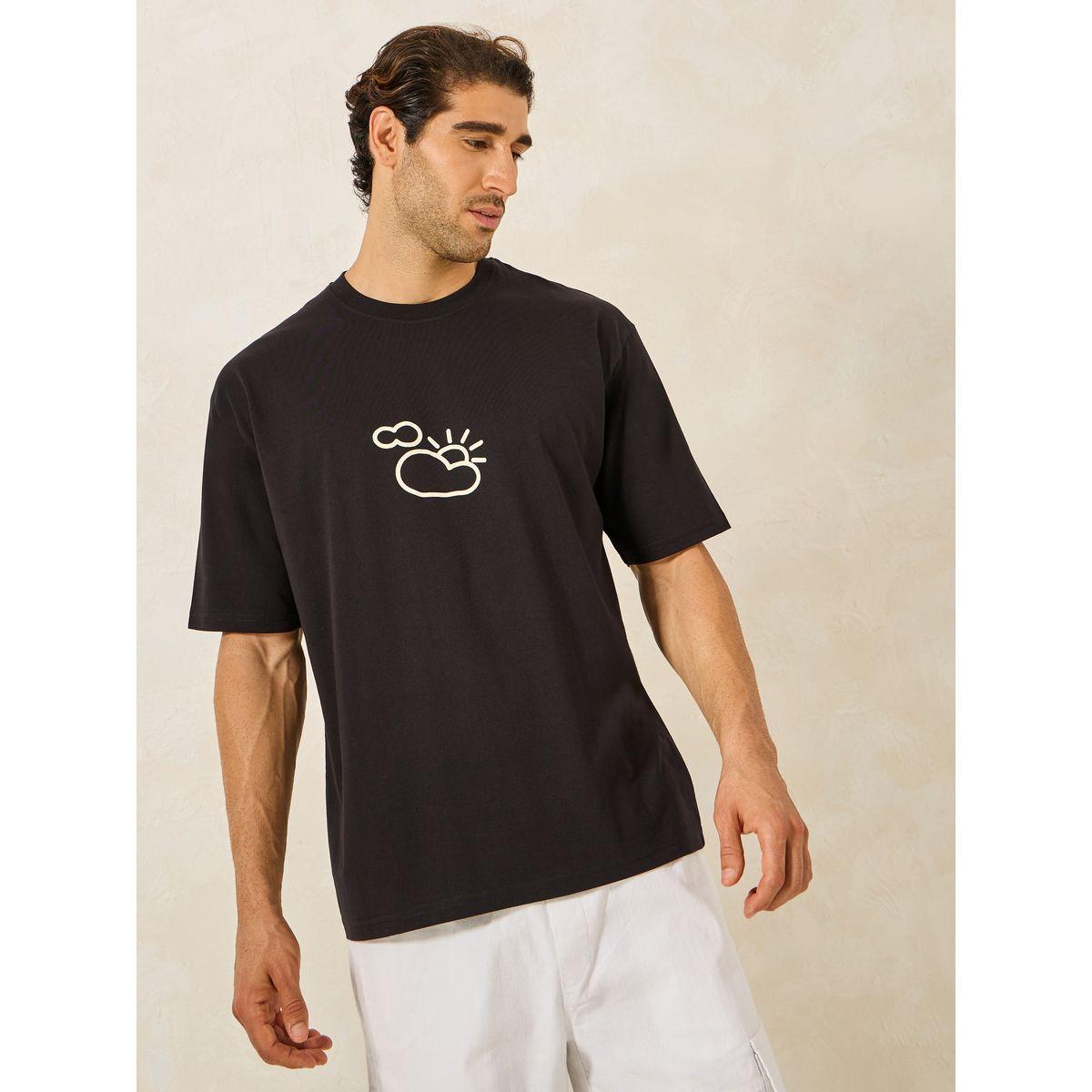 Styli Minimal Print Oversized Cotton Rich T-Shirt-men-clothing-tshirtsandpolos-tshirts-image-1