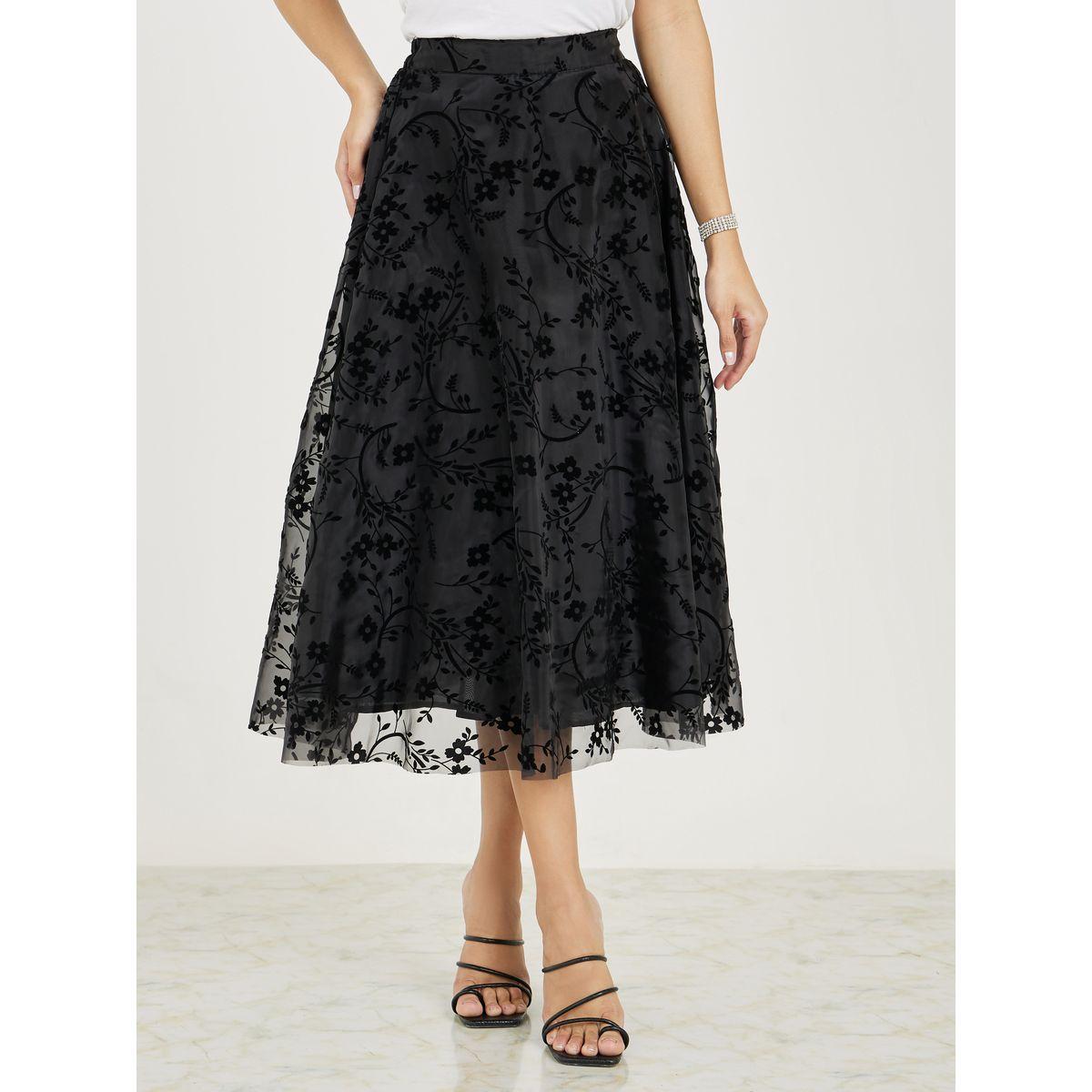 Styli Double Layered Tulle Floral Print A-Line Midi Skirt-women-clothing-bottoms-skirts-image-1