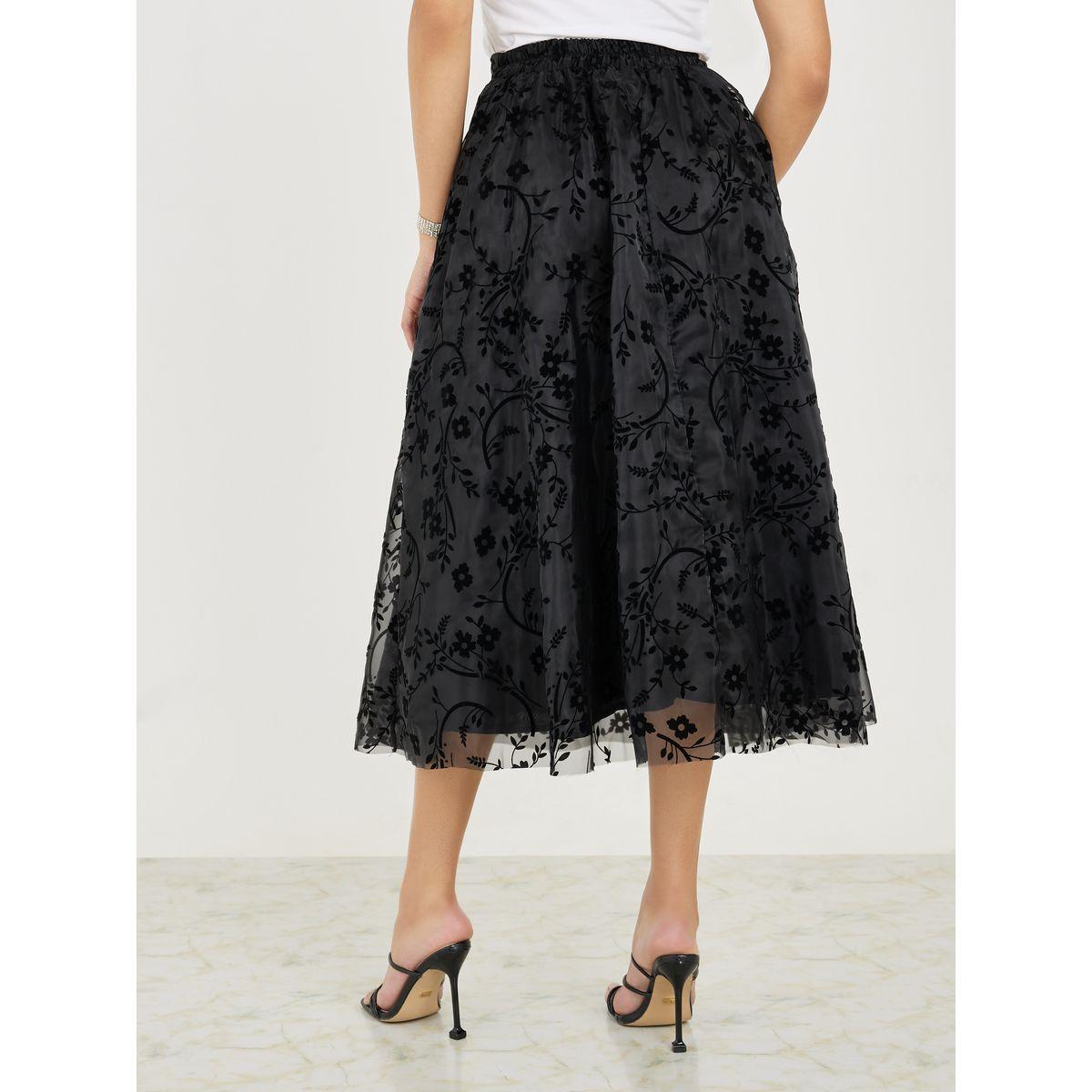 Styli Double Layered Tulle Floral Print A-Line Midi Skirt-women-clothing-bottoms-skirts-image-4